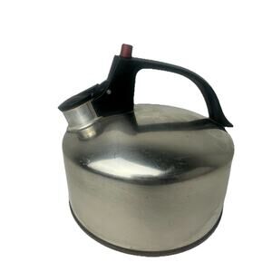 Vintage Regal Ware Stainless Copper Bottom Whistling Teapot Kettle Kewaskum WI